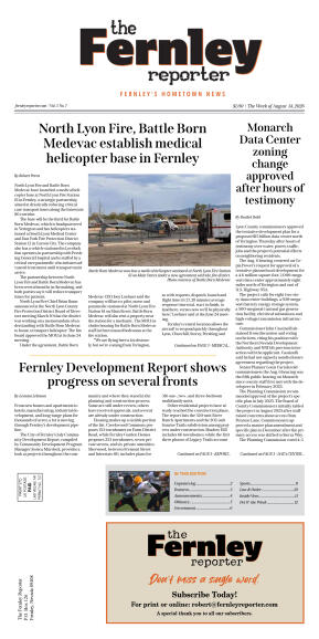 August 14, 2026 - The Fernley Reporter - page 1