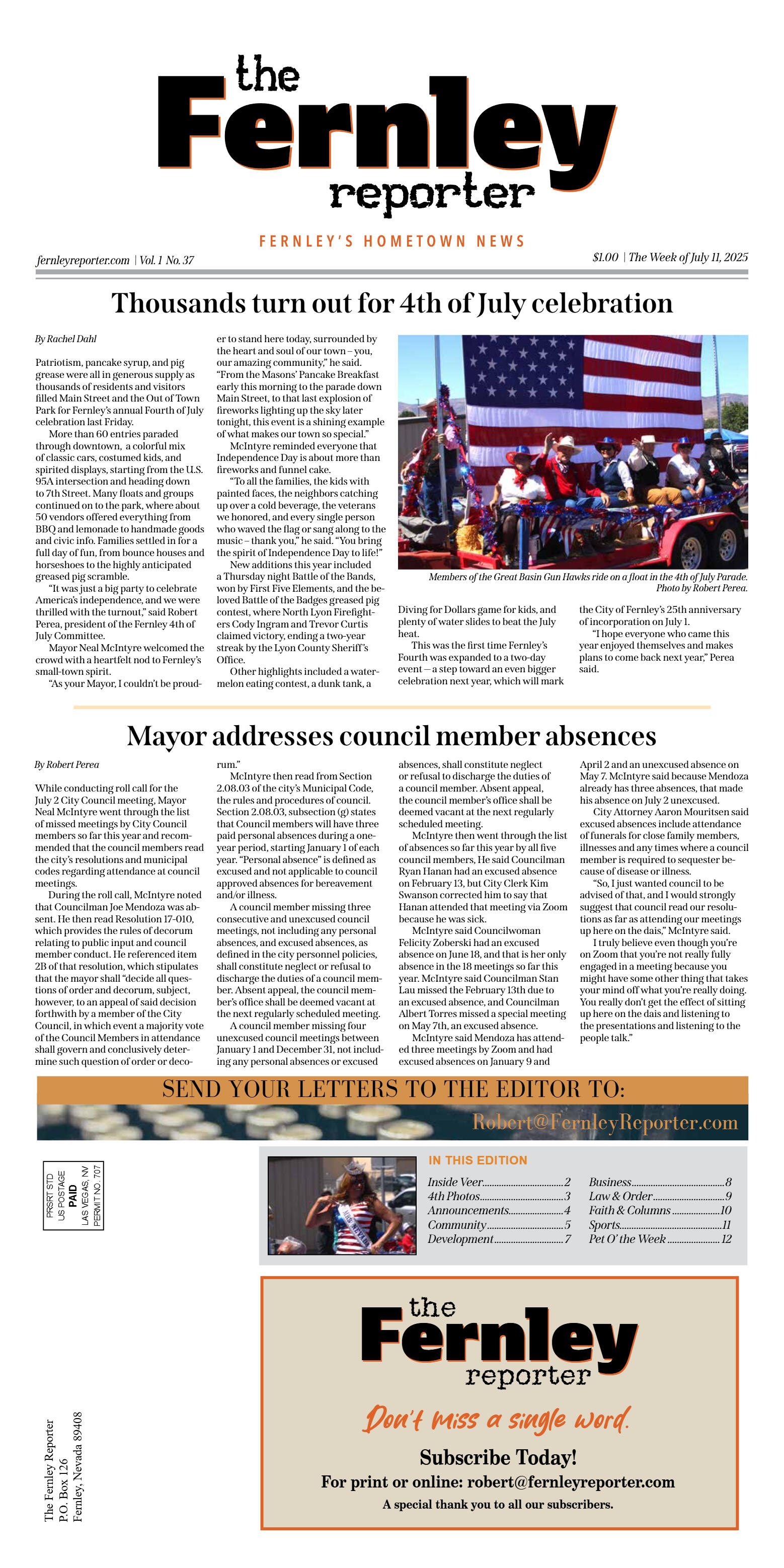 July 11, 2025 - Thousands turn out for 4th of July - page 1