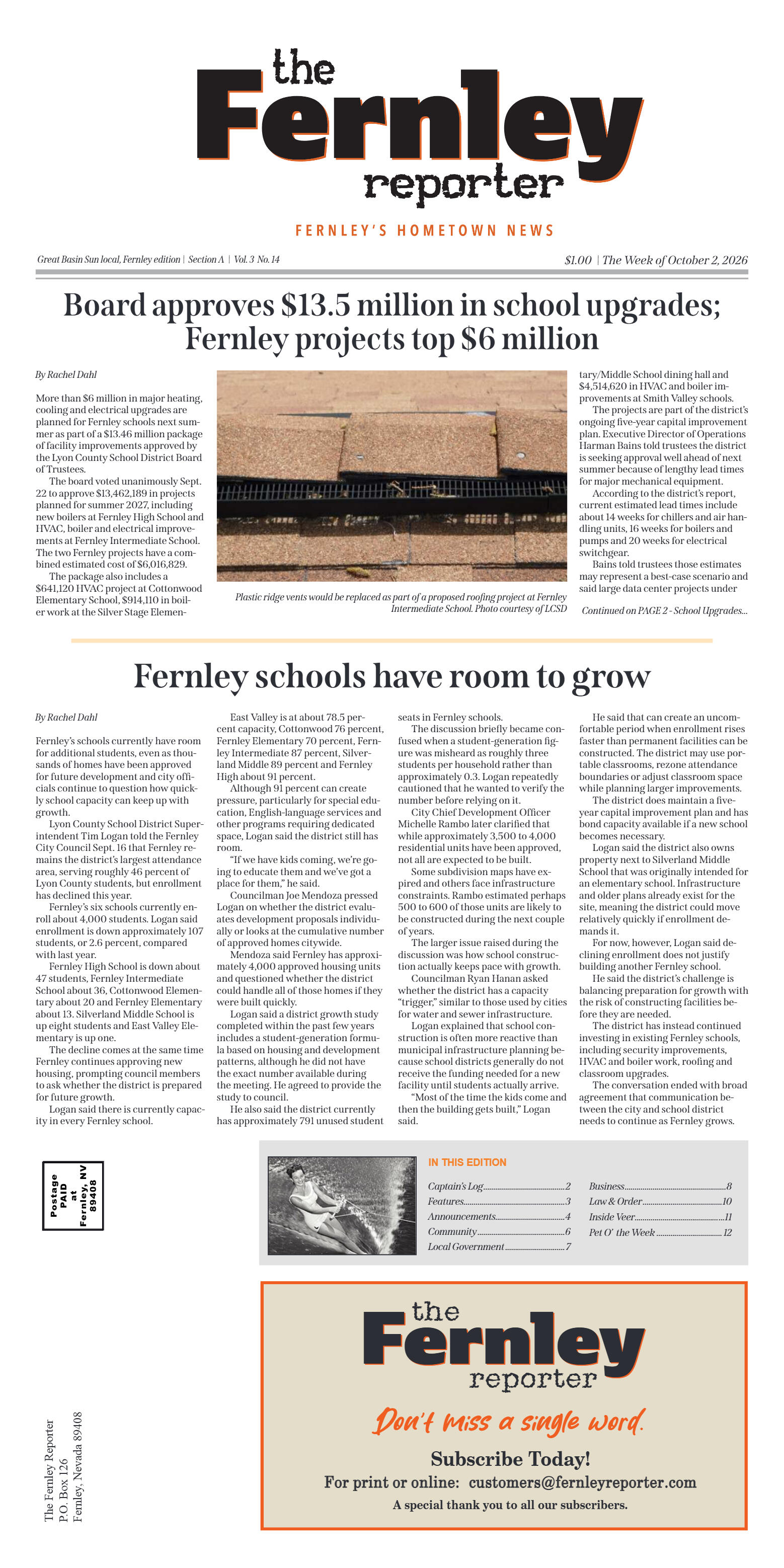 October 2, 2026: Board approves $13.5 million in s - page 1