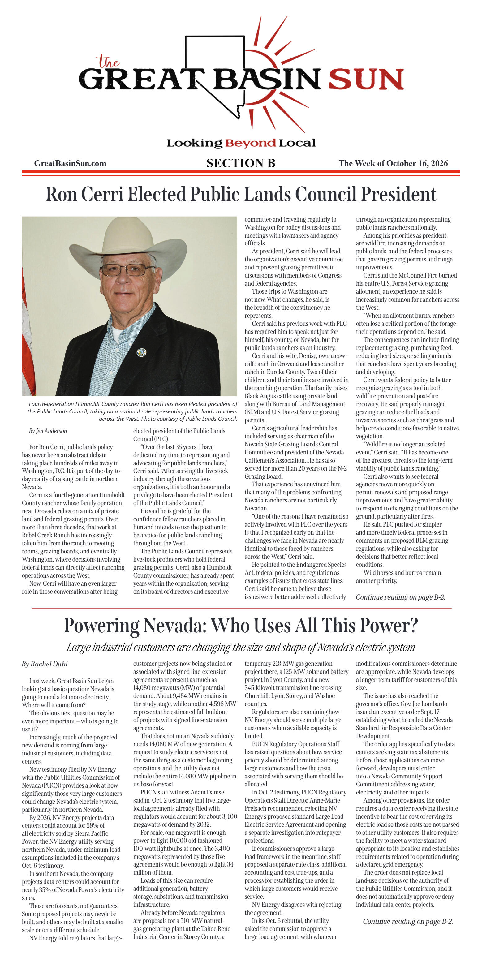 October 16, 2026 - Ron Cerri Elected Public Lands  - page 1